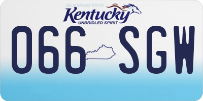 KY license plate 066SGW