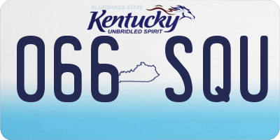 KY license plate 066SQU