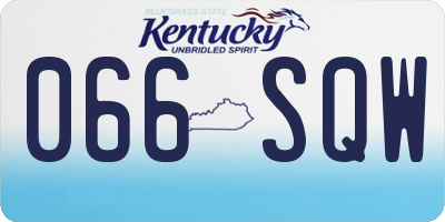 KY license plate 066SQW
