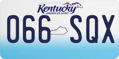 KY license plate 066SQX