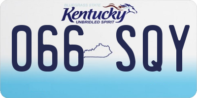 KY license plate 066SQY