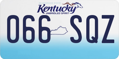KY license plate 066SQZ