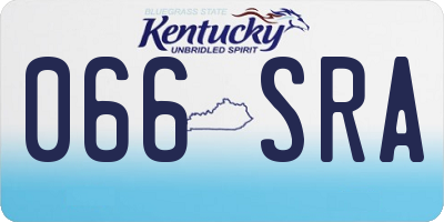 KY license plate 066SRA