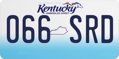 KY license plate 066SRD