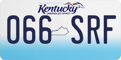 KY license plate 066SRF