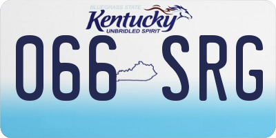 KY license plate 066SRG