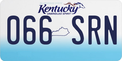 KY license plate 066SRN