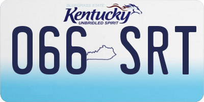 KY license plate 066SRT