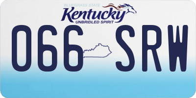 KY license plate 066SRW