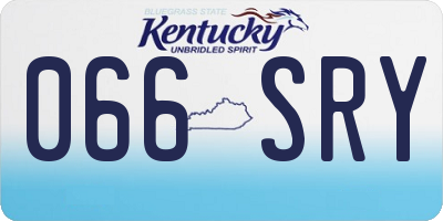 KY license plate 066SRY