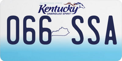 KY license plate 066SSA