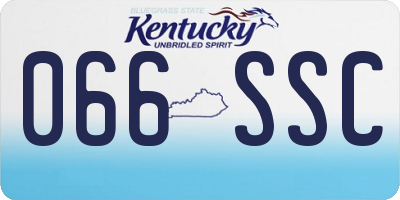 KY license plate 066SSC
