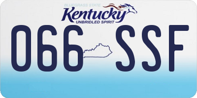KY license plate 066SSF