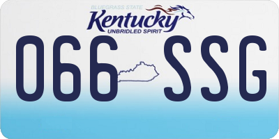 KY license plate 066SSG