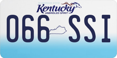 KY license plate 066SSI