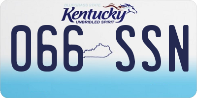 KY license plate 066SSN