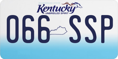 KY license plate 066SSP