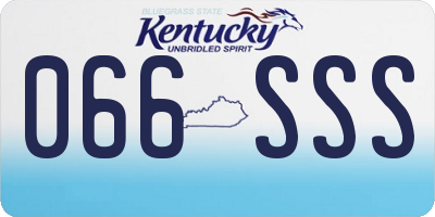 KY license plate 066SSS