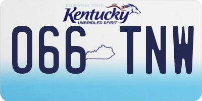 KY license plate 066TNW
