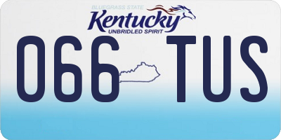 KY license plate 066TUS