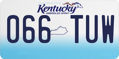 KY license plate 066TUW