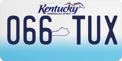 KY license plate 066TUX