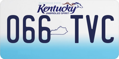 KY license plate 066TVC