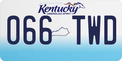 KY license plate 066TWD