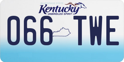 KY license plate 066TWE