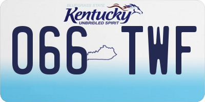 KY license plate 066TWF