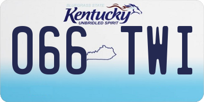 KY license plate 066TWI