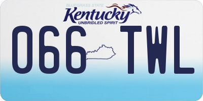 KY license plate 066TWL
