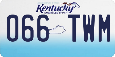 KY license plate 066TWM