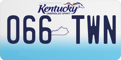 KY license plate 066TWN