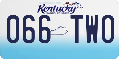 KY license plate 066TWO