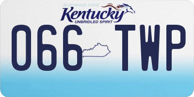 KY license plate 066TWP