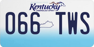 KY license plate 066TWS