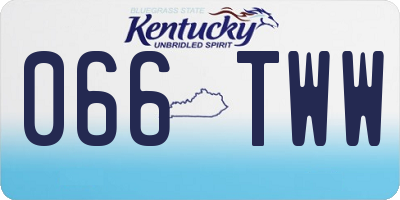 KY license plate 066TWW
