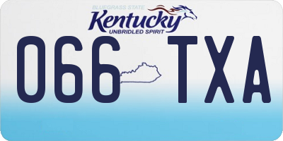 KY license plate 066TXA