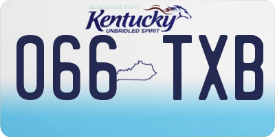 KY license plate 066TXB
