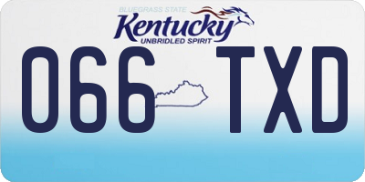 KY license plate 066TXD