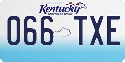 KY license plate 066TXE