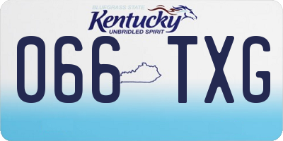KY license plate 066TXG