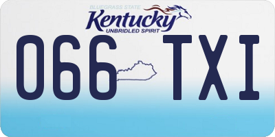 KY license plate 066TXI