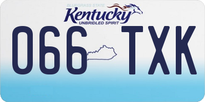 KY license plate 066TXK