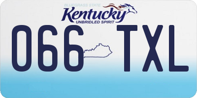 KY license plate 066TXL