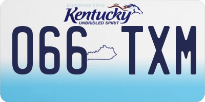 KY license plate 066TXM