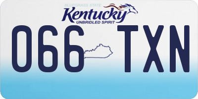 KY license plate 066TXN