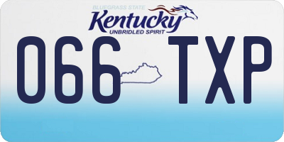 KY license plate 066TXP
