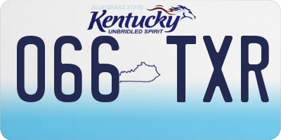 KY license plate 066TXR
